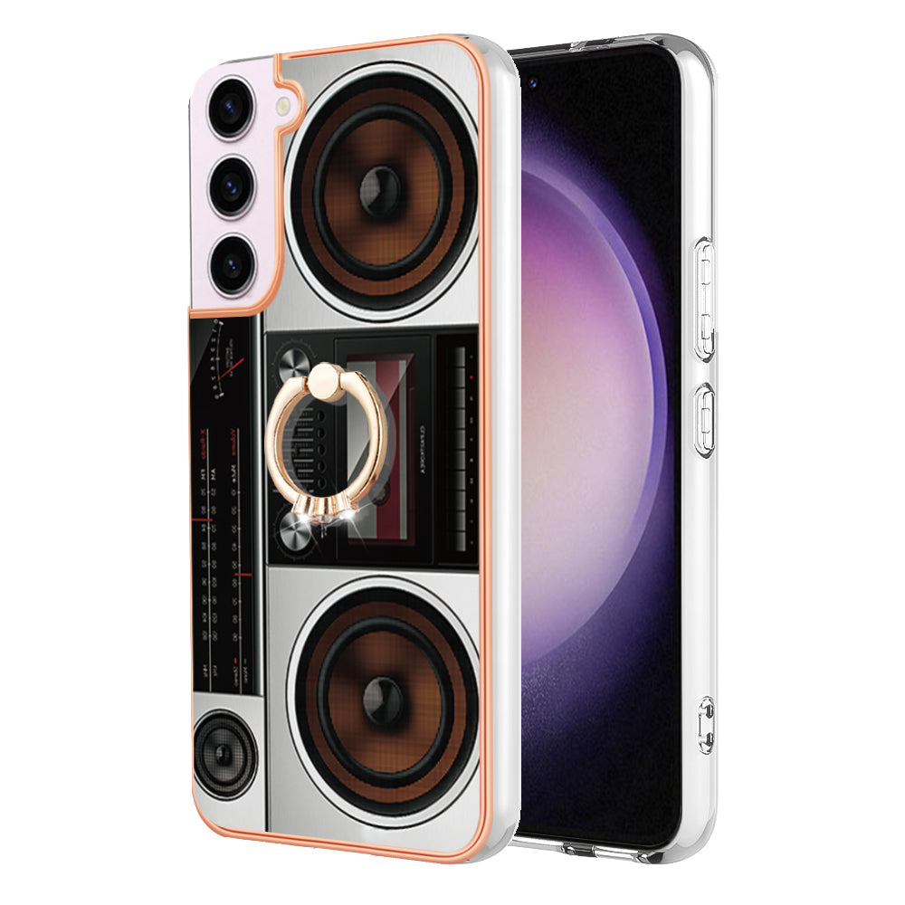 YB IMD Series-20 Style D for Samsung Galaxy S23 Kickstand IMD Pattern TPU Phone Case 2.0mm Electroplating Cover YB IMD Series-20 Style D for Samsung Galaxy S23 Kickstand IMD Pattern TPU Phone Case 2.0mm Electroplating Cover
